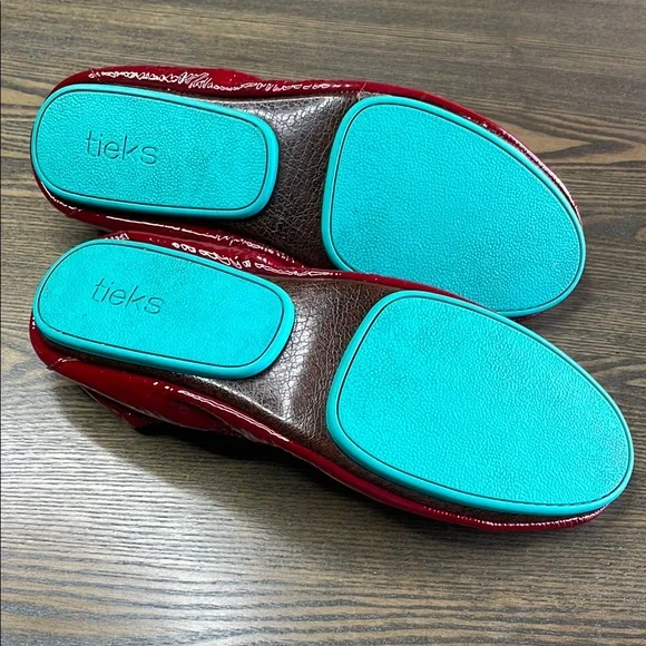 Tieks Ruby Red Patent Leather Ballet Flats - Picture 15 of 16